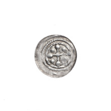 Denarius, Boleslaw III Krzywousty (prince of Poland; 1086–1138). Obverse: in a linear border, a