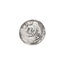 Denarius, Boleslaw III Krzywousty (prince of Poland; 1086–1138). Obverse: in the linear border, a