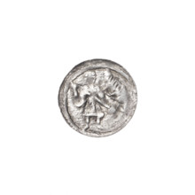 denarius, Boleslaw III Krzywousty (prince of Poland; 1086–1138), Romanesque style, allegories;