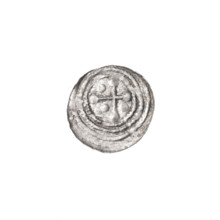 Denarius, Boleslaw III Krzywousty (prince of Poland; 1086–1138). Obverse: within a beaded border, a