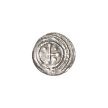 Denarius of Boleslaw III Krzywousty (prince of Poland; 1107–1138). Obverse: in a linear border, a