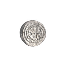 denarius, Boleslaw III Krzywousty (prince of Poland; 1086–1138), Romanesque; allegorical imagery of