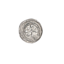 Denarius of Boleslaw III Krzywousty (prince of Poland; ca. 1086–1138). Obverse: in the beaded