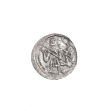 Denarius of Boleslaw III Krzywousty (prince of Poland; ca. 1086–1138), Romanesque. Obverse (beaded