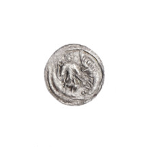 Denarius of Boleslaw III Krzywousty (prince of Poland; r. 1107–1138). Obverse (in beaded border): a