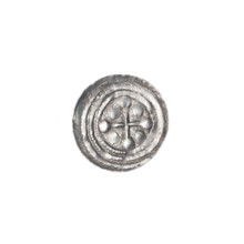 Denarius of Boleslaw III Krzywousty (prince of Poland; 1107–1138). Obverse: in a beaded border, a