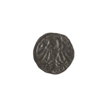 Gdansk denarius, Sigismund I the Old (King of Poland; 1506–1548). Obverse: in the border the Eagle