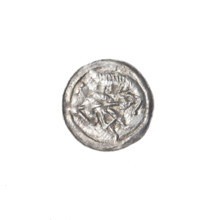 Denarius, Boleslaw III Krzywousty (prince of Poland; 1086–1138). Obverse: in the beaded border, a