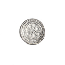 Denarius, Boleslaw III Krzywousty (prince of Poland; 1107–1138). Obverse: in the beaded border, a