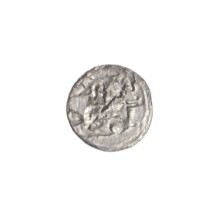 Denarius of Boleslaw III Krzywousty (prince of Poland; 1107–1138). Obverse: in a beaded border, a