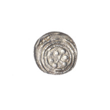 Denarius, Boleslaw III Krzywousty (prince of Poland; 1107–1138). Obverse: in the beaded border, a