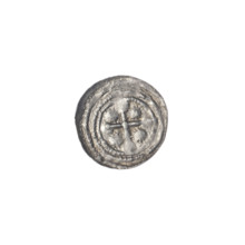 Denarius of Boleslaw III Krzywousty (prince of Poland; 1107–1138). Obverse: in the beaded border, a