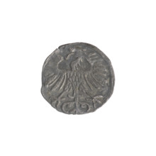 Lithuanian denarius of Sigismund II Augustus (King of Poland, 1544–1572); emblems of the Jagiellon