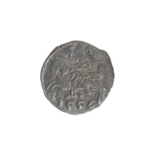 Lithuanian denarius, Sigismund II Augustus (King of Poland; 1544–1572); emblems of the Jagiellon