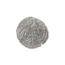Lithuanian denarius, Sigismund II Augustus (King of Poland; 1544–1572). Obverse: Polish eagle in
