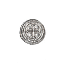 Denarius of Boleslaw III Krzywousty (prince of Poland; ca. 1107–1138 / 1086–1138). Obverse: in a