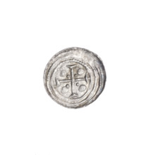 Denarius of Boleslaw III Krzywousty (prince of Poland; ca. 1086–1138), ca. 1125–1138. Obverse: in a