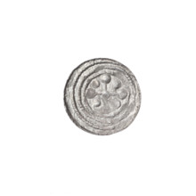 Denarius of Boleslaw III Krzywousty (prince of Poland; r. 1107–1138). Obverse: in the beaded