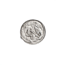 Denarius of Boleslaw III Krzywousty (prince of Poland; reign 1107–1138). Obverse: in a beaded