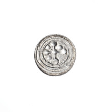 Denarius of Boleslaw III Krzywousty (prince of Poland; ca. 1086–1138). Obverse: in the beaded