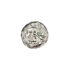 Denarius, Boleslaw III Krzywousty (prince of Poland; 1086–1138). Obverse: in the beaded border, a