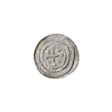Denarius, Boleslaw III Krzywousty (prince of Poland; 1086–1138). Obverse: in the beaded border, a