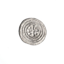 denarius, Boleslaw III Krzywousty (prince of Poland; 1086–1138), allegories, spearhead (issue