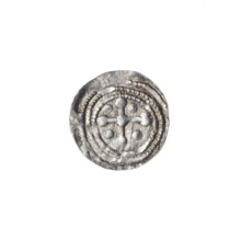 Denarius, Boleslaw III Krzywousty (prince of Poland; 1086–1138). Obverse: in a beaded border, a