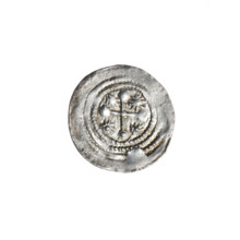 Denarius, Boleslaw III Krzywousty (Prince of Poland; 1107–1138). Obverse: in beaded border, a