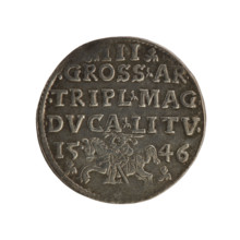 Obverse: Crowned male bust in armour turned right, rim inscription SIGIS.AVG.REX.POLO.MDLI.
