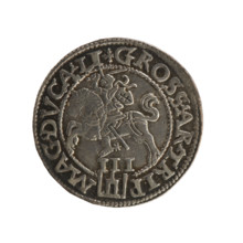 Lithuanian trojak, Sigismund II Augustus (king of Poland; 1544–1572); emblems of the Jagiellon