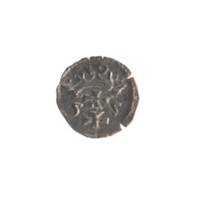 Gdansk denarius, Sigismund II Augustus (King of Poland; 1544–1572). Obverse: in the border the