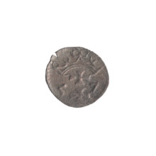 Gdansk denarius, Sigismund II Augustus (King of Poland; 1544–1572). Obverse: in the border the