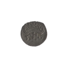 Gdansk denarius, Sigismund II Augustus (King of Poland; 1544–1572). Obverse: in the border the