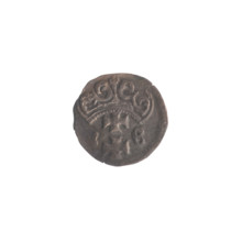 Gdansk denarius, Sigismund II Augustus (King of Poland; 1544–1572). Obverse: in the border the