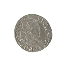 Gdansk grosz, Sigismund II Augustus (King of Poland; 1544–1572), Jagiellon dynasty. Obverse: