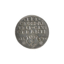 Obv.: Crowned male bust in profile turned right; rim inscription: SIGIS.AVG.REX.PO.D.PRVS. Rev.:
