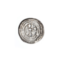 Denarius, Boleslaw III Krzywousty (prince of Poland; 1107–1138). Obverse: in beaded border, knight