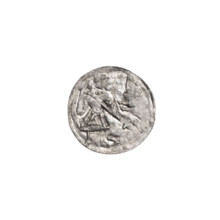 Denarius of Boleslaw III Krzywousty (Prince of Poland; 1107–1138). Obverse: in a beaded border, a