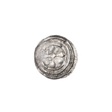 Denarius, Boleslaw III Krzywousty (prince of Poland; 1107–1138). Obverse (in beaded border): a