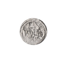 Denarius, Boleslaw III Krzywousty (prince of Poland; 1107–1138). Obverse: in the beaded border, a