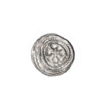 Denarius of Boleslaw III Krzywousty (prince of Poland; reign 1107–1138). Obverse: in a beaded