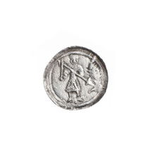 Denarius, Boleslaw III Krzywousty (prince of Poland; 1107–1138). Obverse: in a beaded border, a
