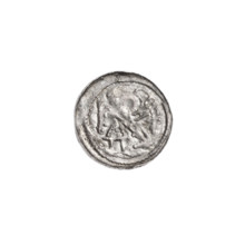 denarius, Boleslaw III Krzywousty (prince of Poland; 1086/1107–1138), allegories, spearhead (issue