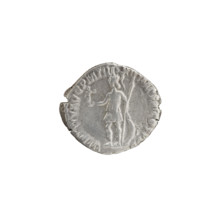 Denarius, Commodus (reigned 177–192). Obverse: Head of Commodus in a laurel wreath facing right,