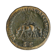 sestertius, Nerva (Roman Emperor; 96–98), laurel wreaths, mules, carts; Nerva (Roman Emperor;