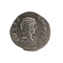 Denarius, Julia Domna (ca. 160–217), Roman empress (193–211); Septimius Severus (emperor; 146–211).