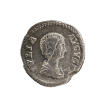 Denarius, Julia Domna (c.160–217), wife of Septimius Severus (emperor 193–211). Obverse: IVLIA