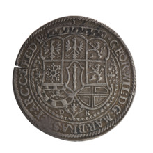 Posthumous portrait, Koch, Daniel (fl. 1645–1676). Commemorative coin for George William