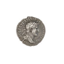 Denarius, Hadrian (76–138; Roman Emperor 117–138). Obverse: Bust of Hadrian with a laurel wreath
